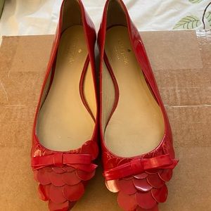 Kate Spade Red Patent Leather Flats - size 7